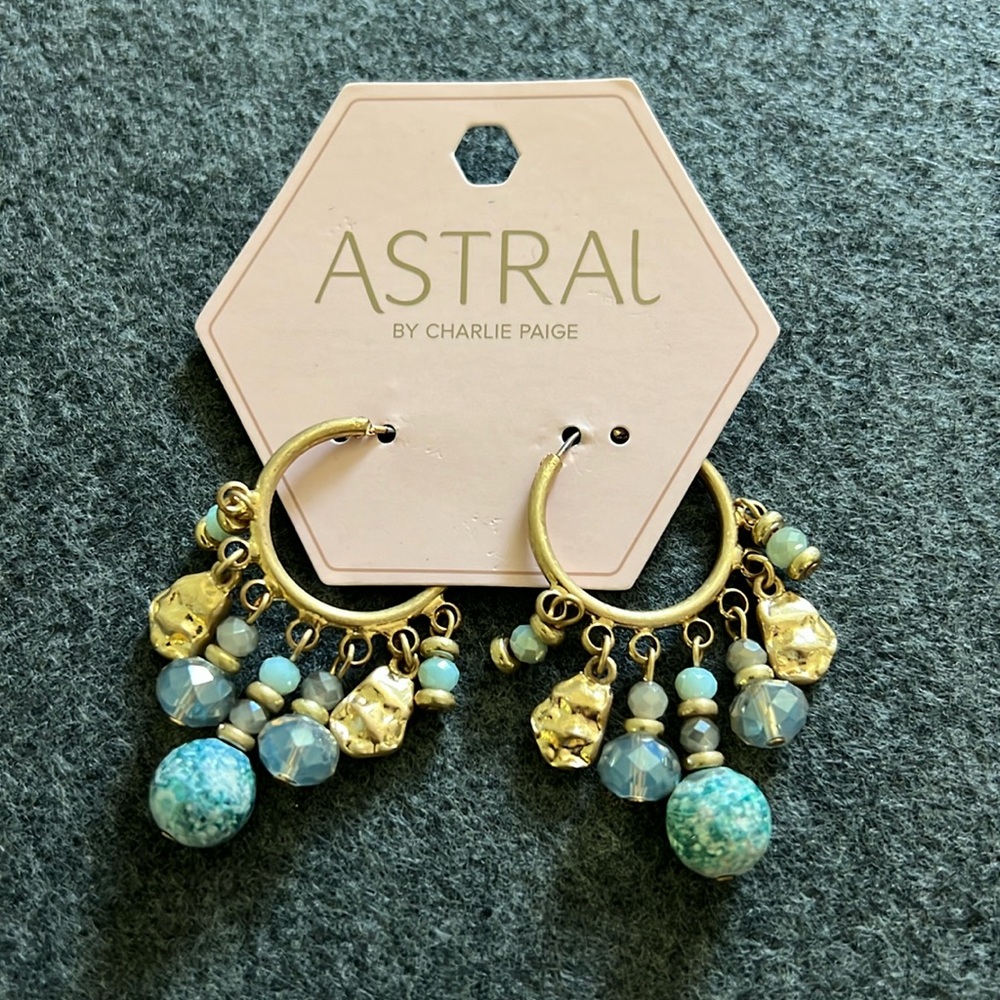 Astral multi bead hoop‎ earrings